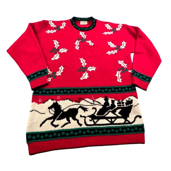 Vintage Beldoch Popper Women's Christmas Sweater Made in U.S.A. - Picture 1 of 4